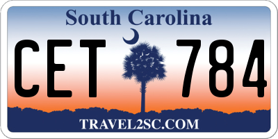SC license plate CET784