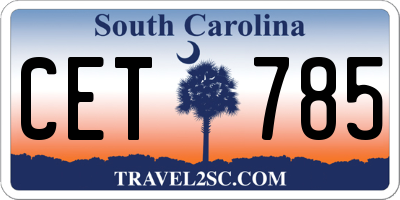 SC license plate CET785