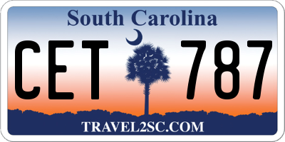 SC license plate CET787