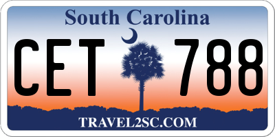 SC license plate CET788