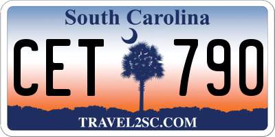 SC license plate CET790
