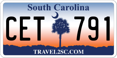 SC license plate CET791
