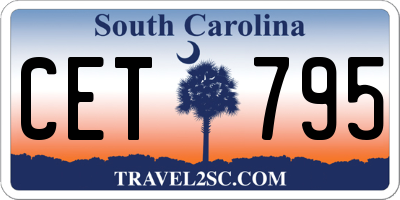 SC license plate CET795