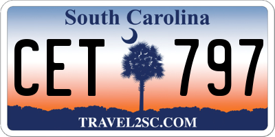 SC license plate CET797
