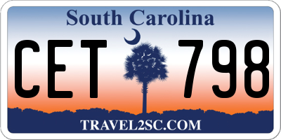 SC license plate CET798