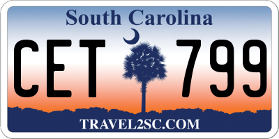 SC license plate CET799