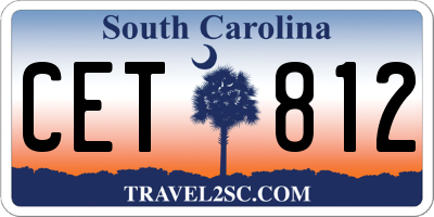 SC license plate CET812