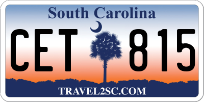 SC license plate CET815