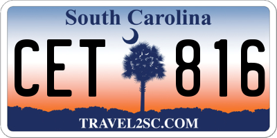 SC license plate CET816