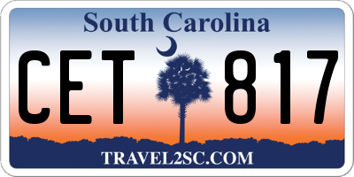 SC license plate CET817