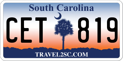 SC license plate CET819