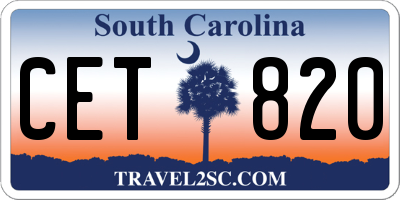 SC license plate CET820