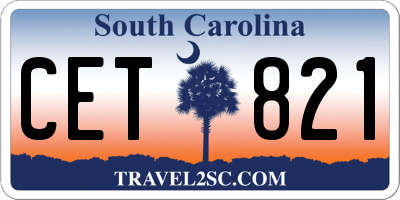 SC license plate CET821