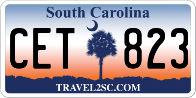 SC license plate CET823