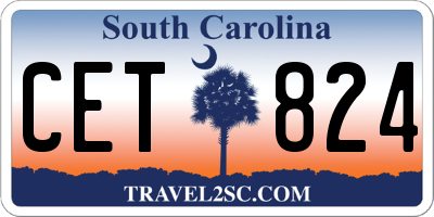 SC license plate CET824