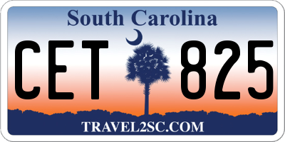SC license plate CET825