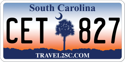 SC license plate CET827