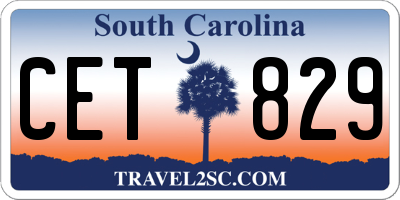 SC license plate CET829