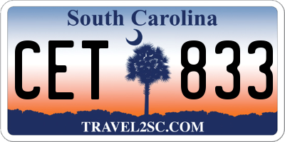 SC license plate CET833