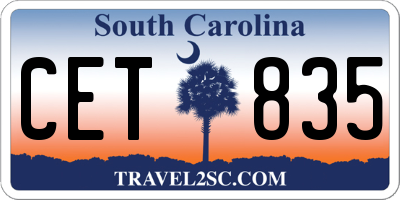 SC license plate CET835