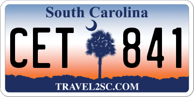 SC license plate CET841