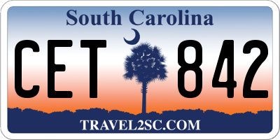 SC license plate CET842
