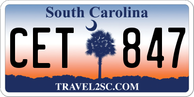 SC license plate CET847