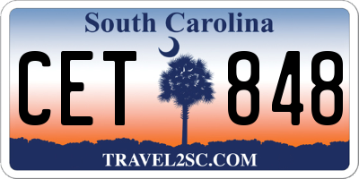 SC license plate CET848