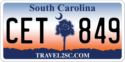 SC license plate CET849