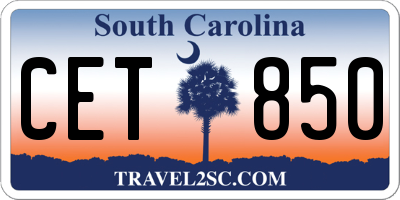 SC license plate CET850