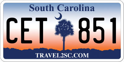 SC license plate CET851