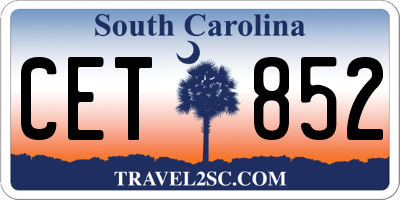 SC license plate CET852