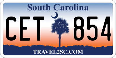 SC license plate CET854