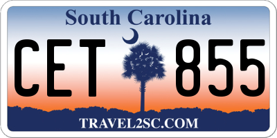 SC license plate CET855