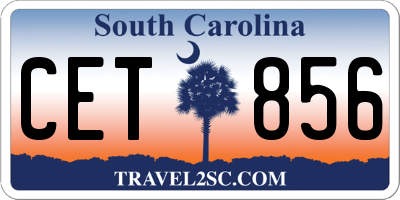 SC license plate CET856