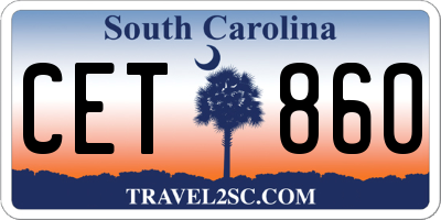 SC license plate CET860