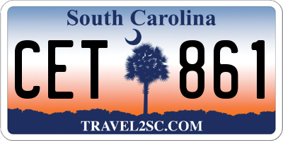 SC license plate CET861