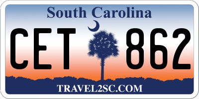 SC license plate CET862