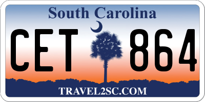 SC license plate CET864