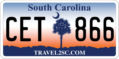 SC license plate CET866