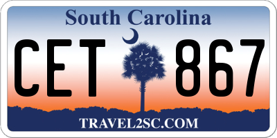 SC license plate CET867