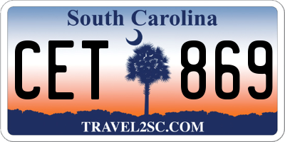 SC license plate CET869