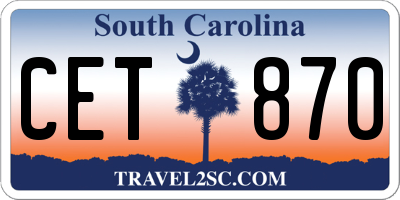 SC license plate CET870