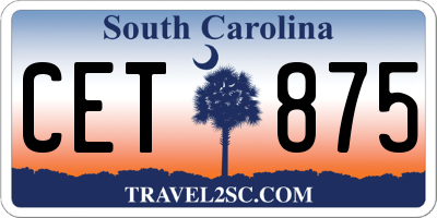 SC license plate CET875