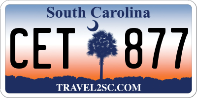 SC license plate CET877