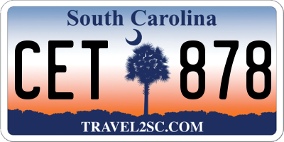 SC license plate CET878