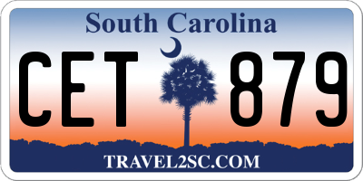 SC license plate CET879