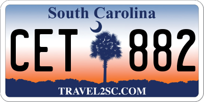 SC license plate CET882