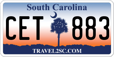 SC license plate CET883