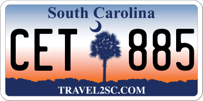 SC license plate CET885